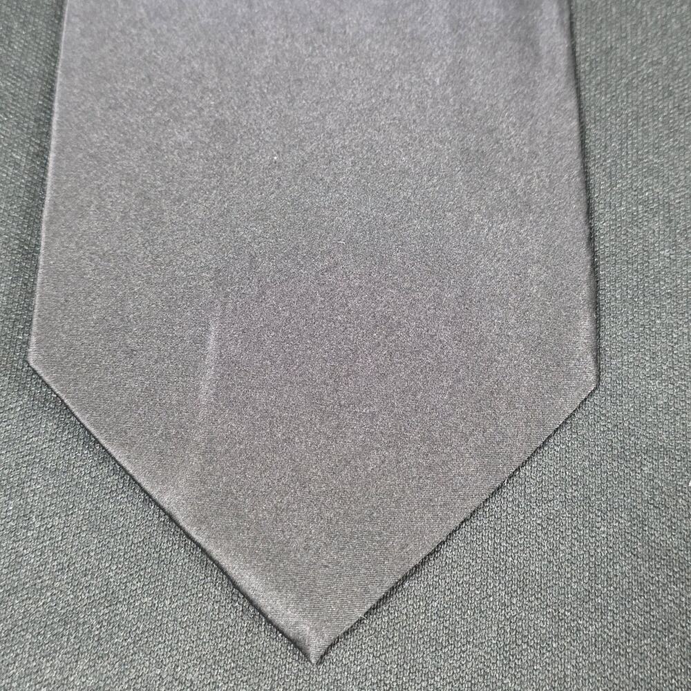 GASPARO Men's Charcoal Gray Silk Tie Handmade Solid Necktie